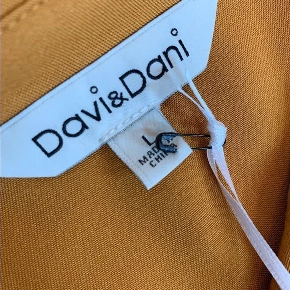 Last 1 Davi & Dani Mustard MIdi Button Down Dress - Picture 3 of 3